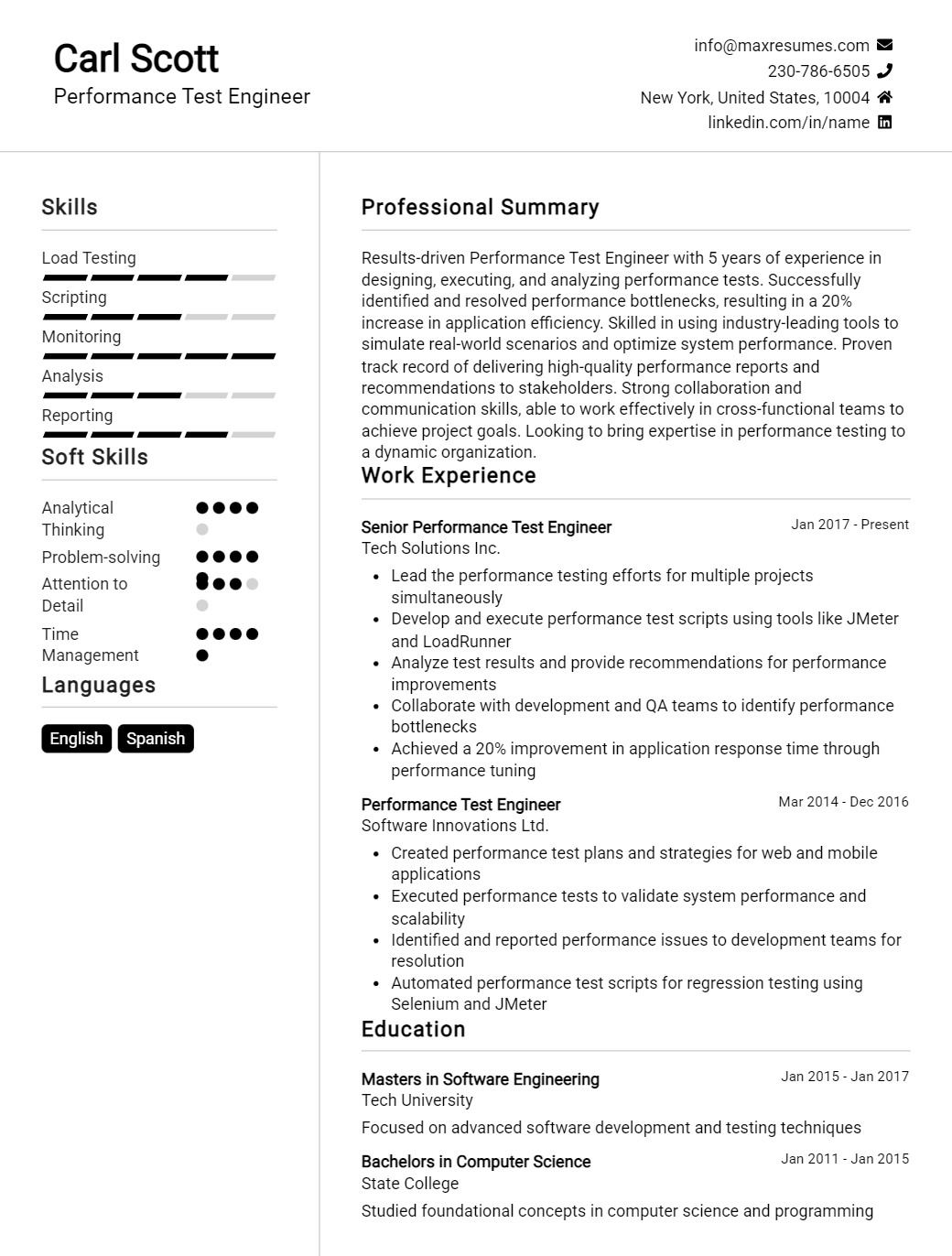 performance-test-engineer-resume-sample