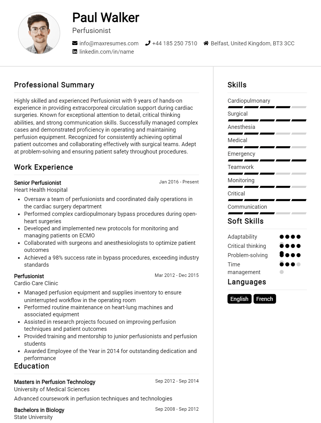 perfusionist-resume-sample