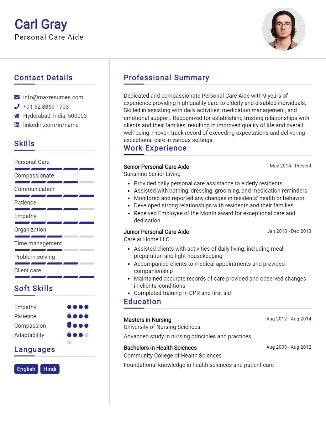 personal-care-aide-resume-sample