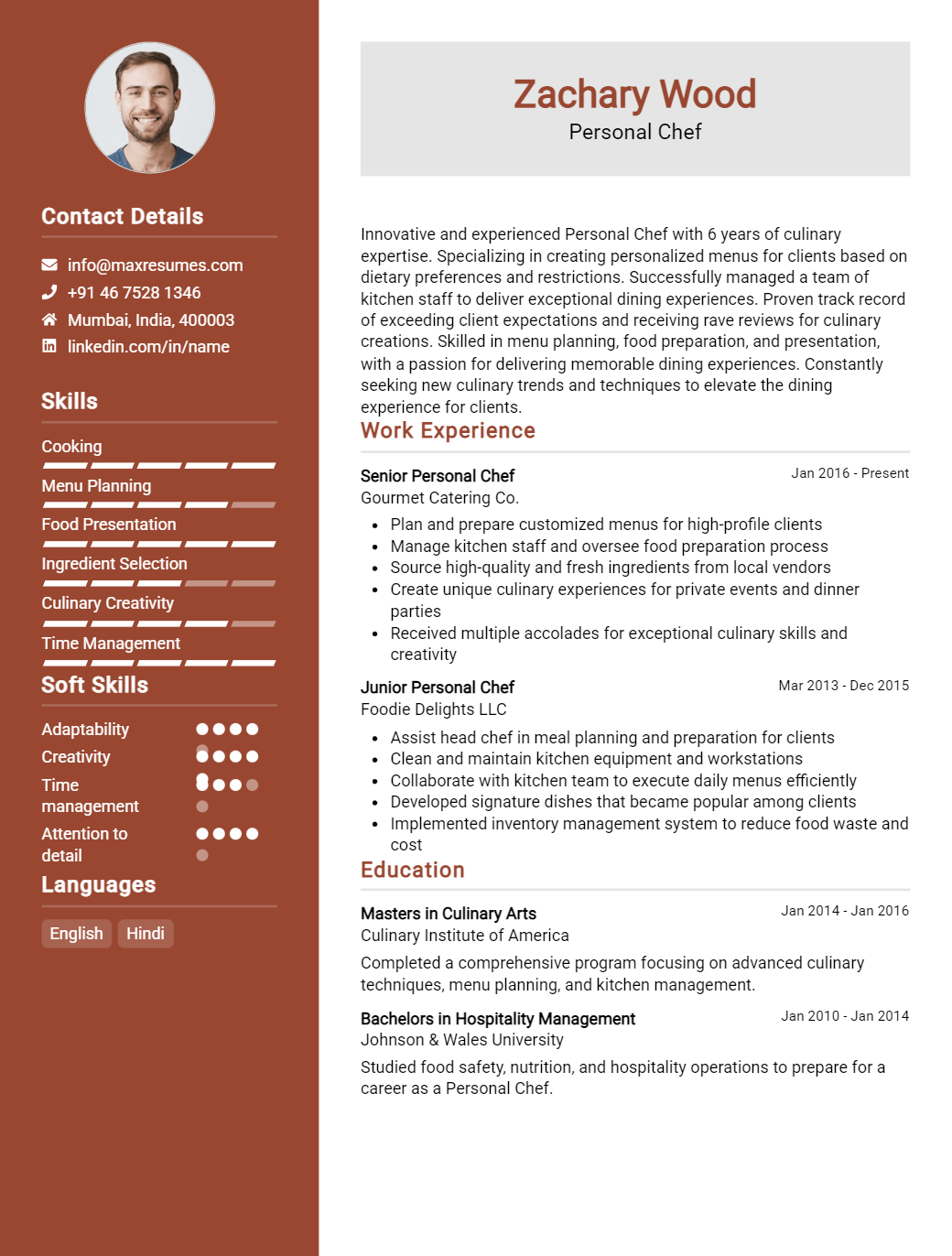 personal-chef-resume-sample