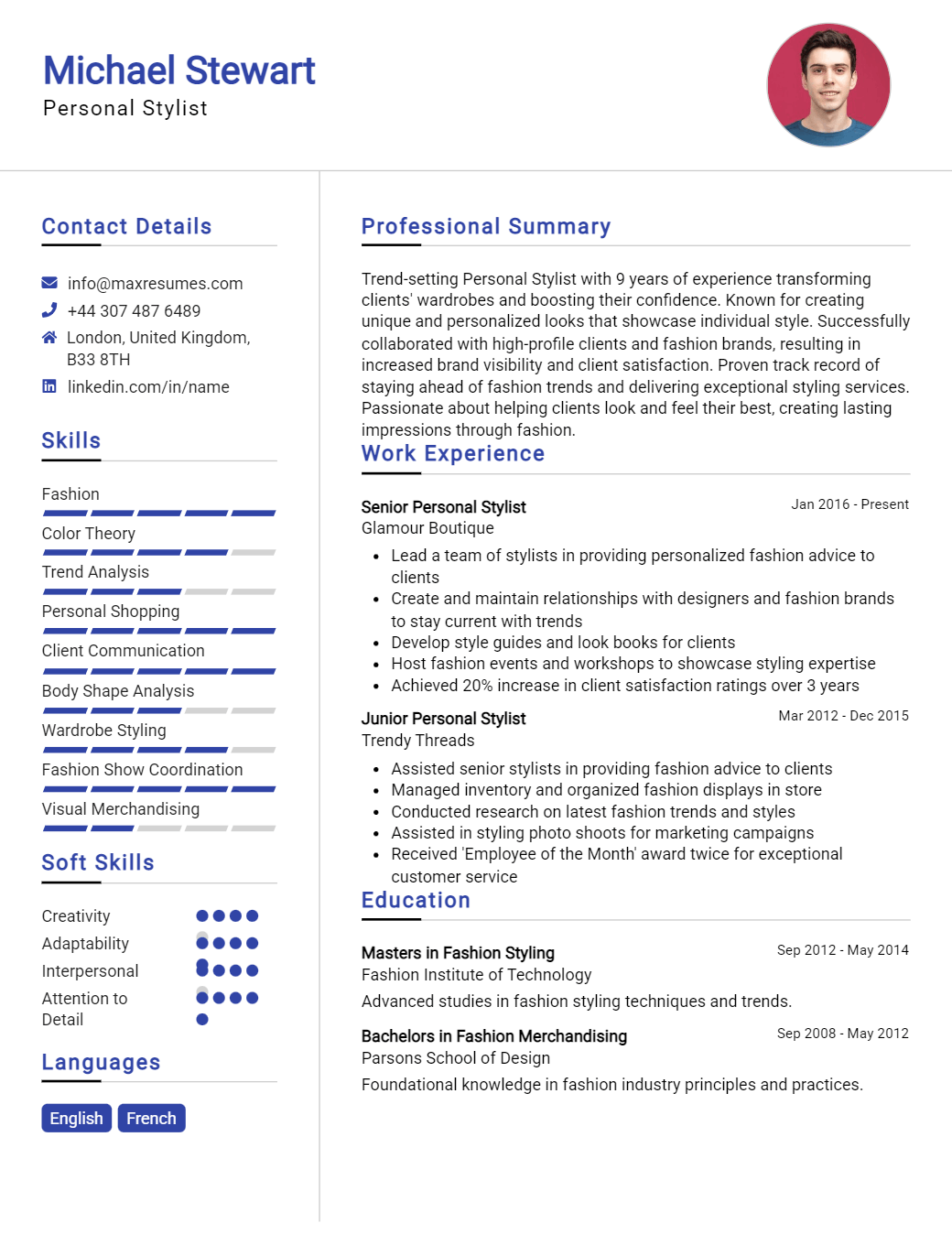 personal-stylist-resume-sample