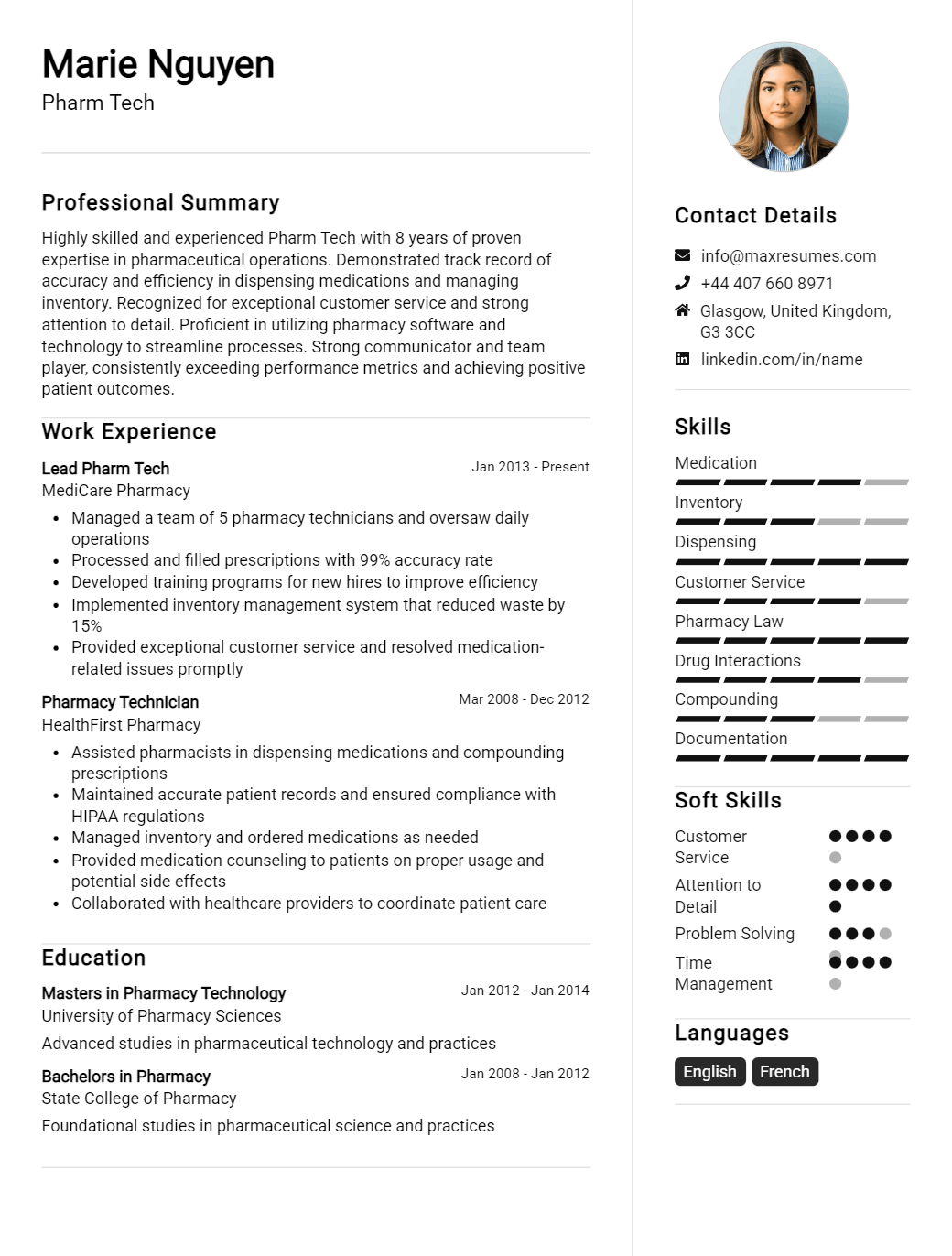 pharm-tech-resume-sample