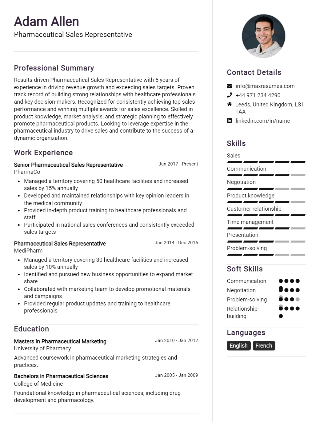 sales-representative-resume-sample