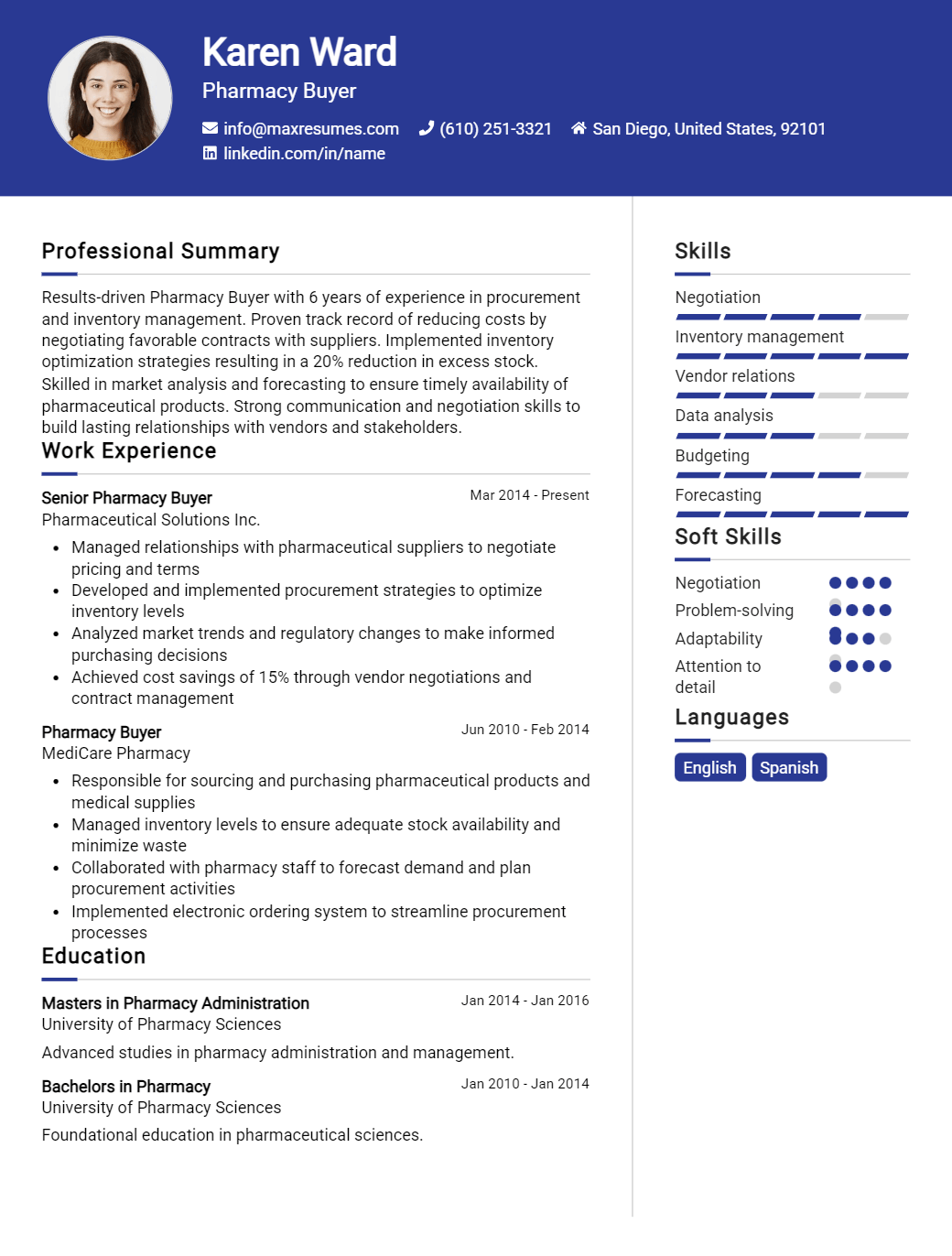 pharmacy-buyer-resume-sample