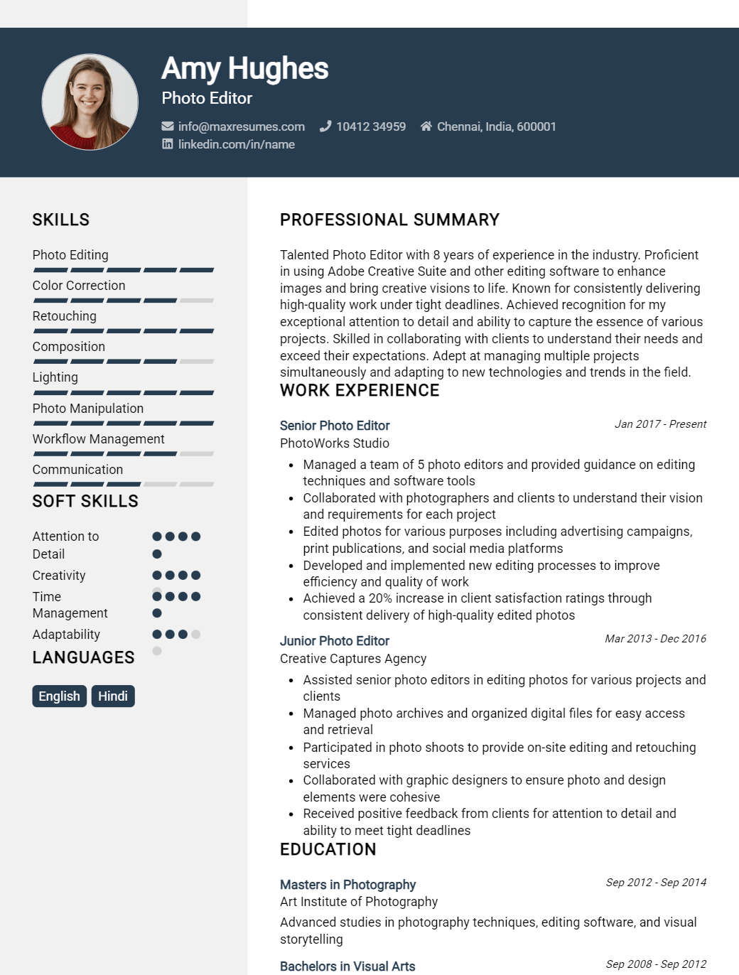 photo-editor-resume-sample