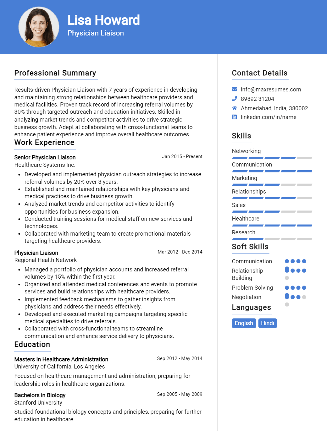 physician-liaison-resume-sample