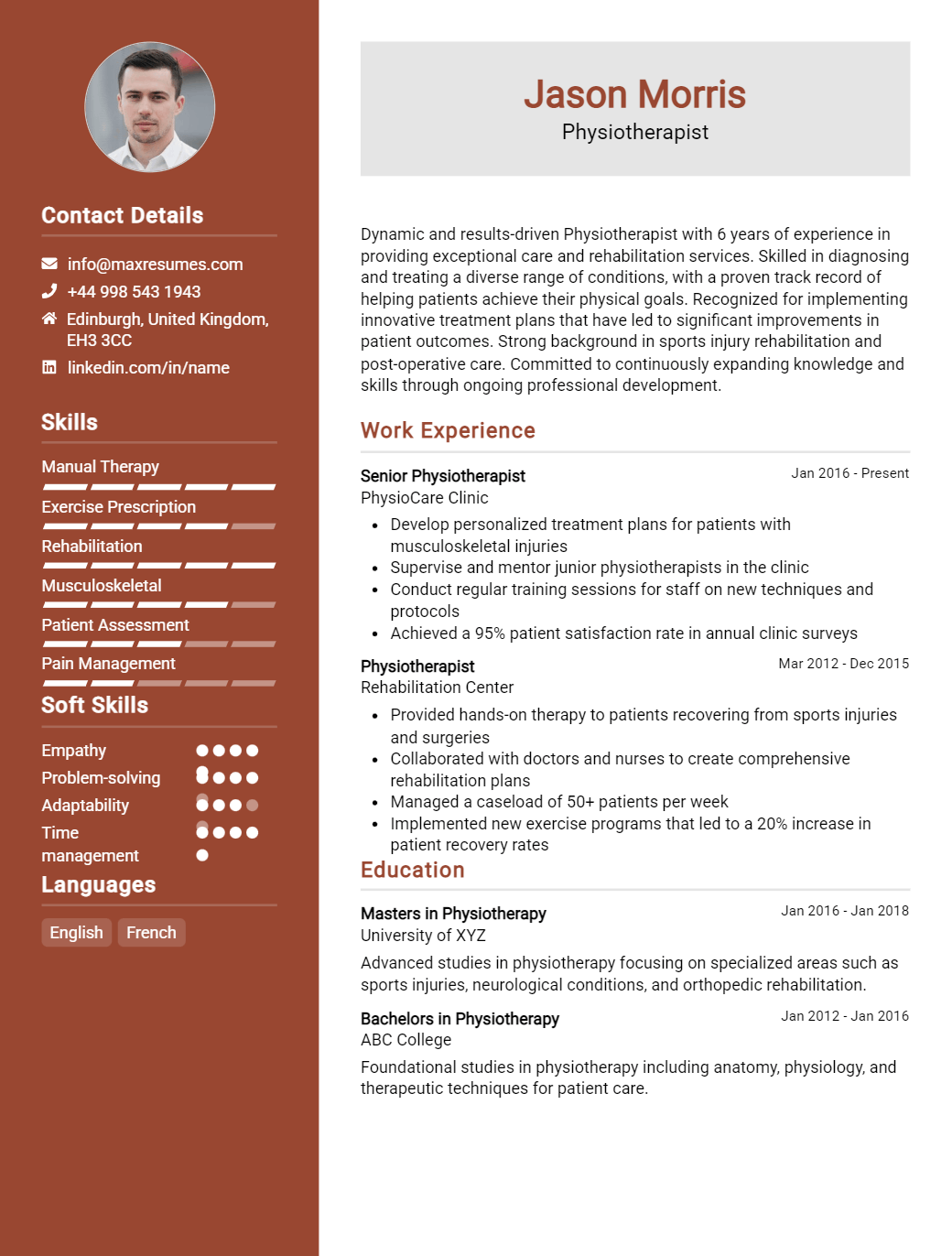 physiotherapist-resume-sample