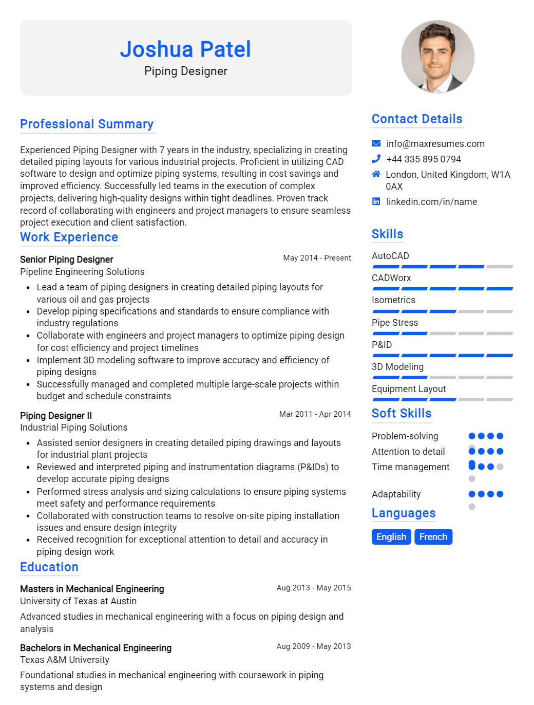 piping-designer-resume-sample