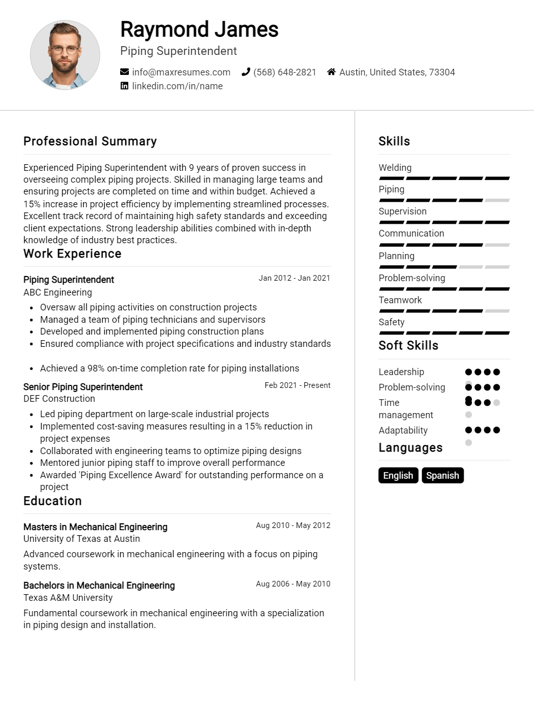 piping-superintendent-resume-sample