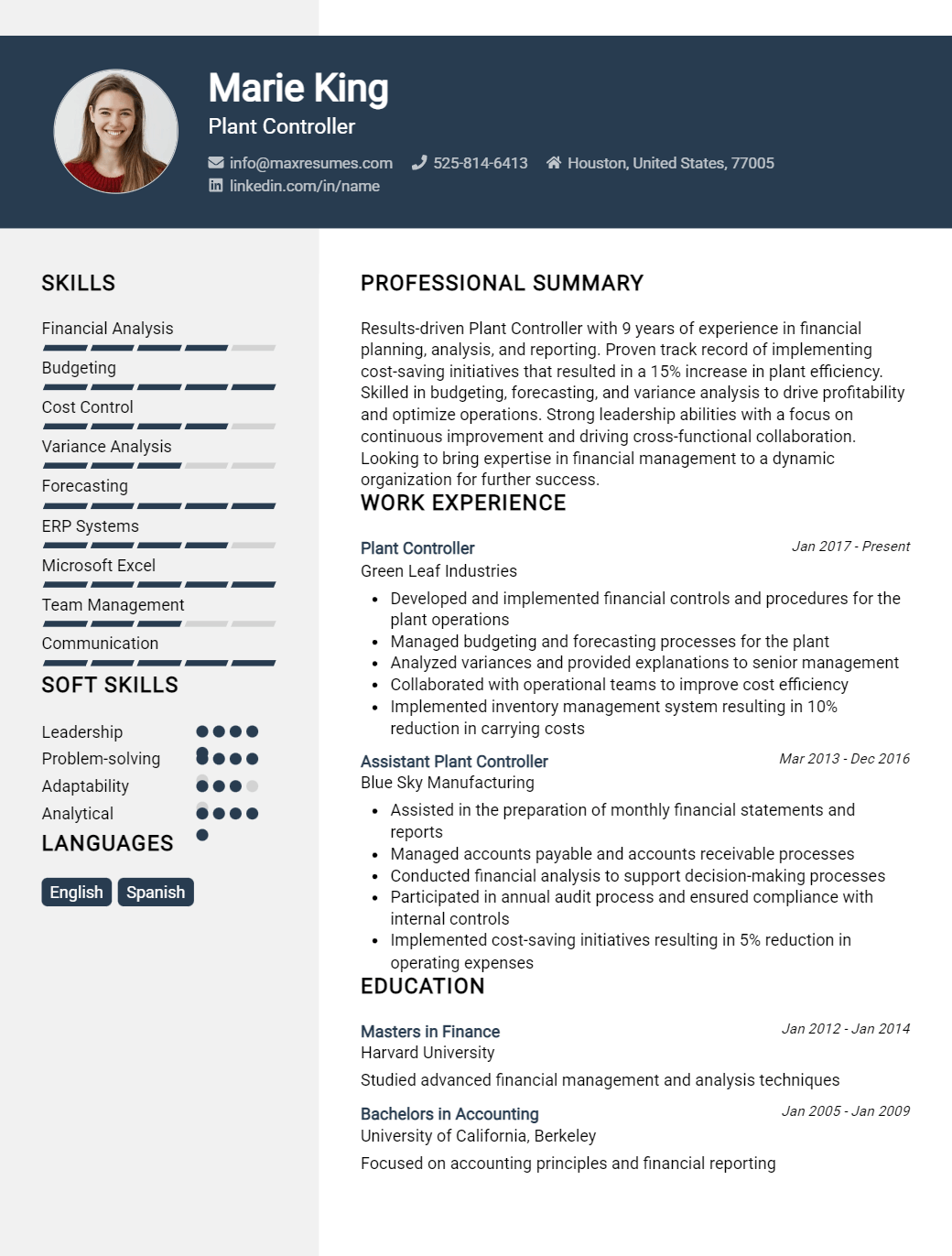 plant-controller-resume-sample