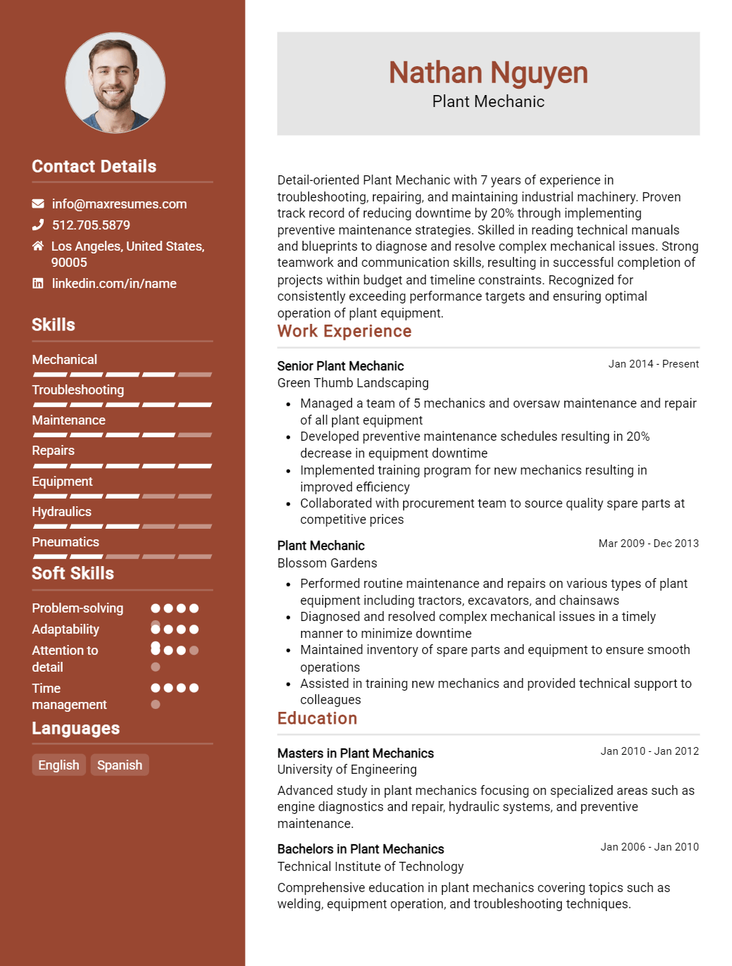 plant-mechanic-resume-sample