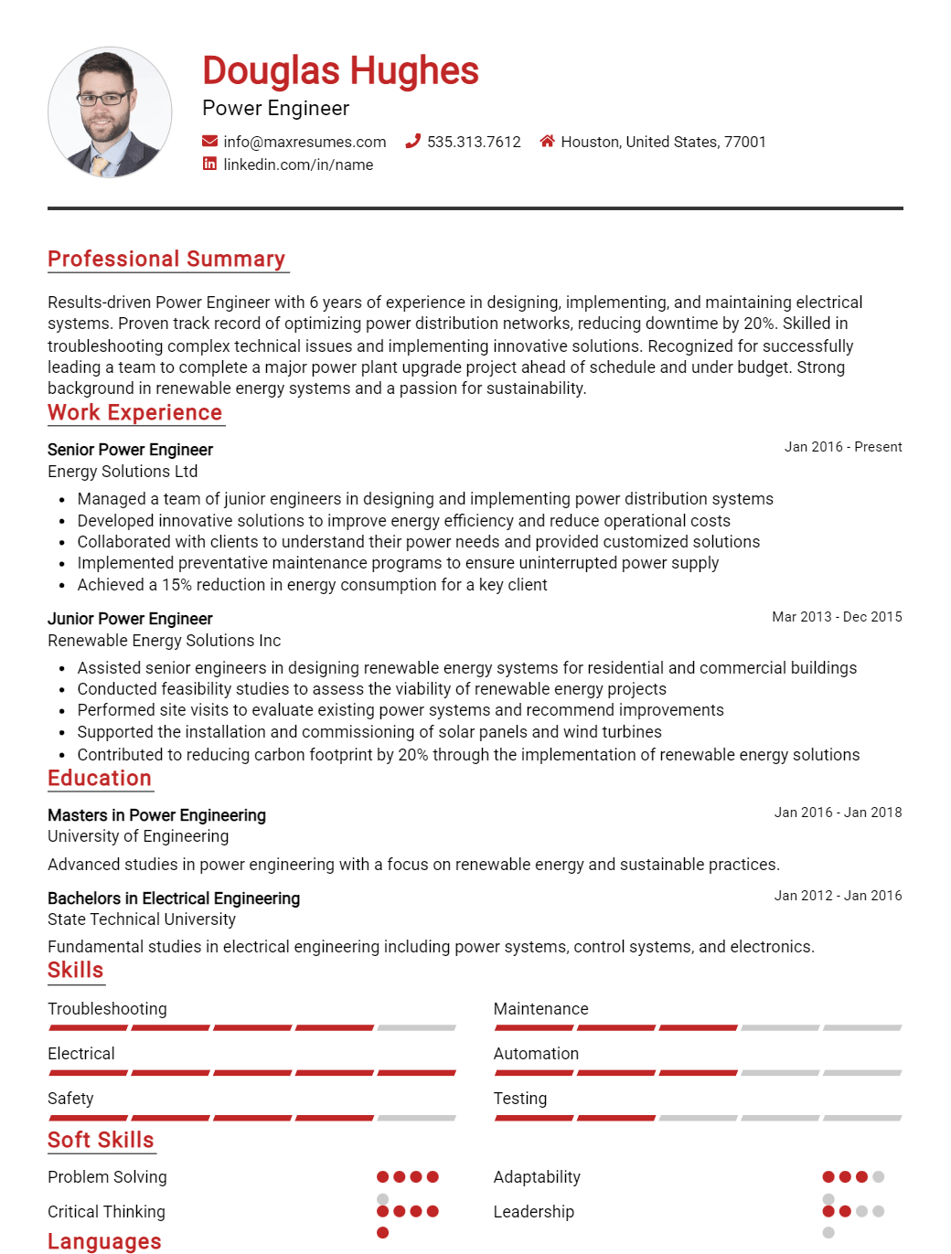 power-engineer-resume-sample