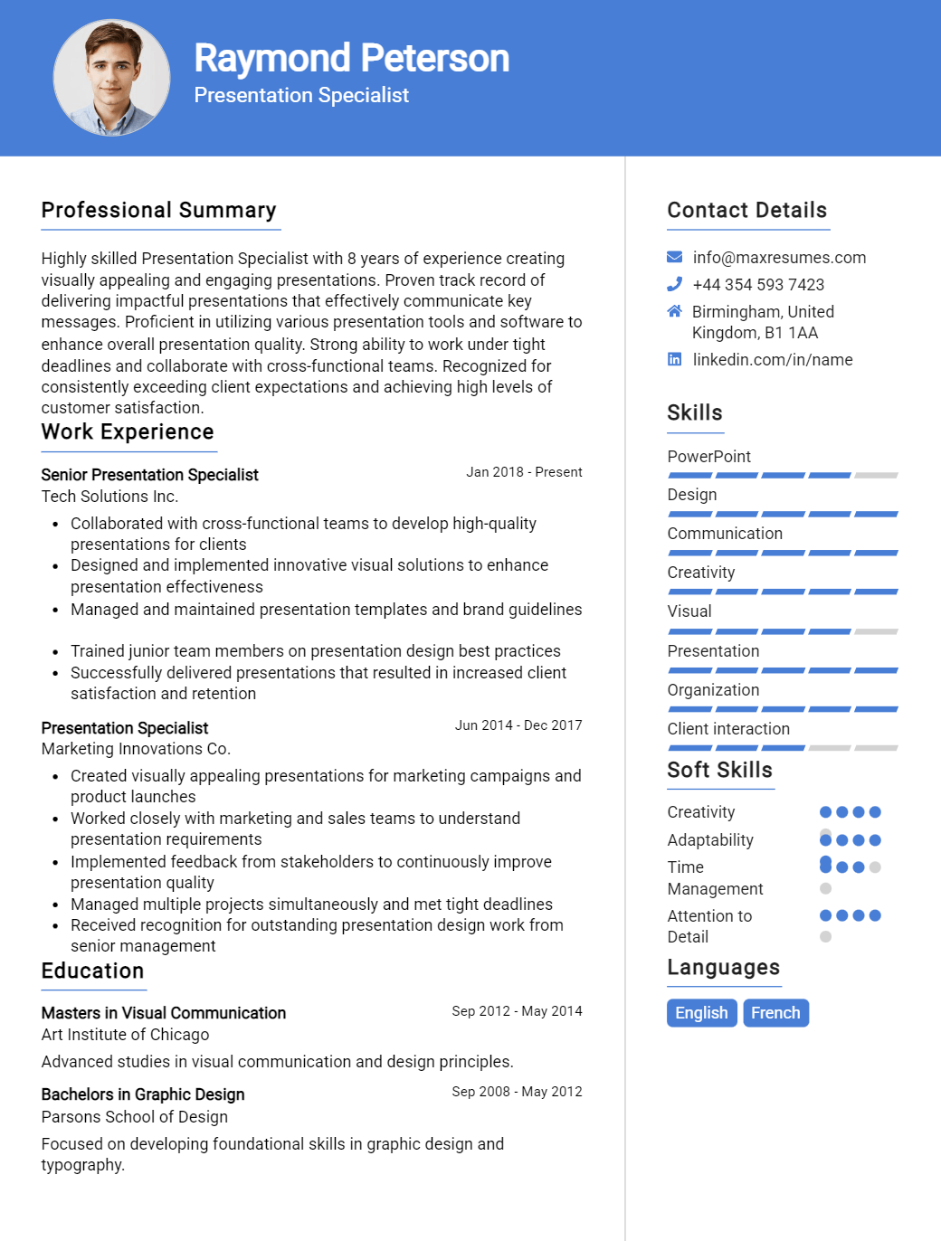 presentation-specialist-resume-sample