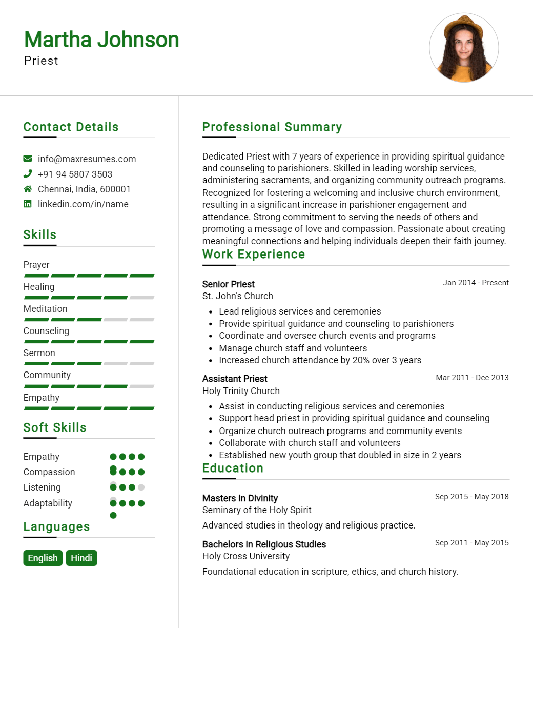 priest-resume-sample