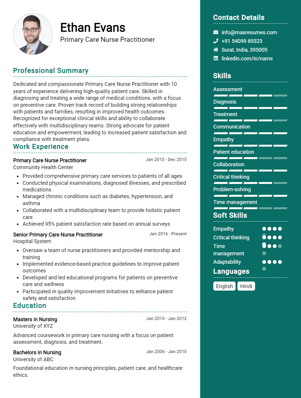 primary-care-nurse-practitioner-resume-sample