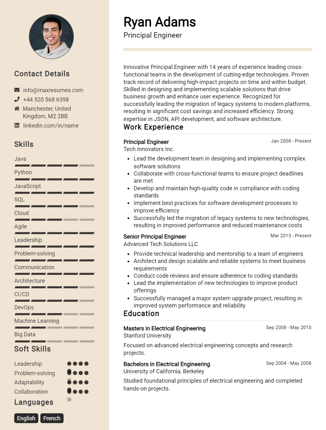 principal-engineer-resume-sample