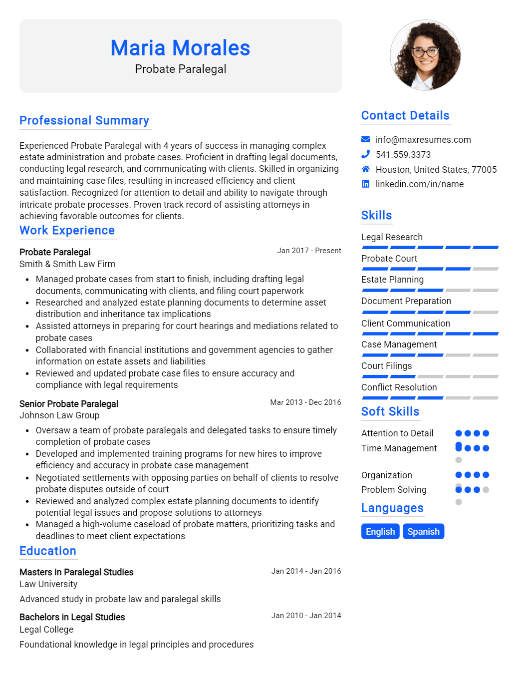 probate-paralegal-resume-sample