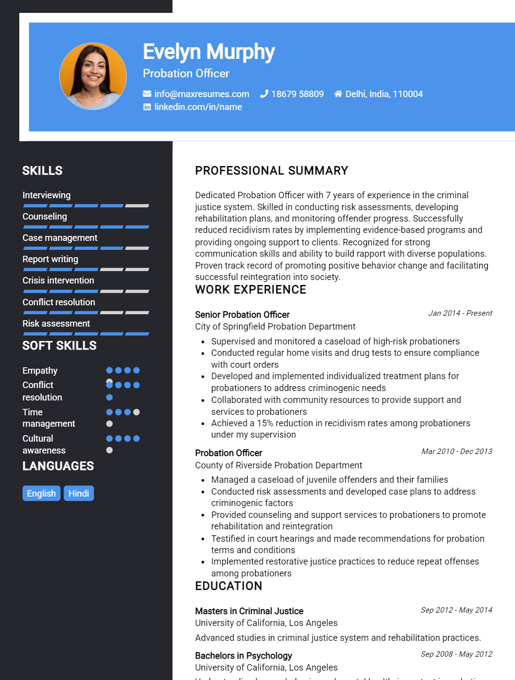probation-officer-resume-sample