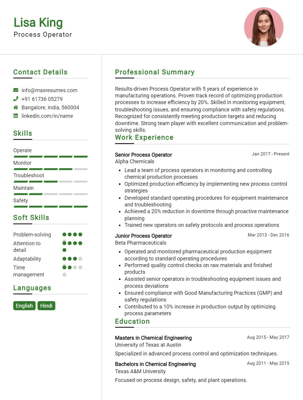 process-operator-resume-sample