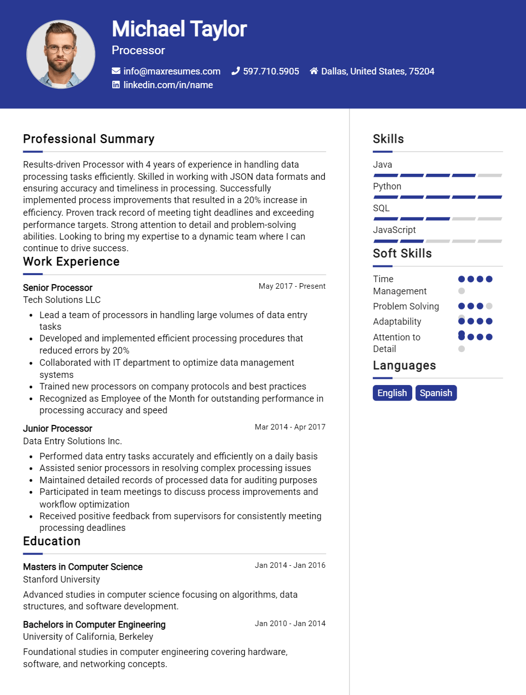 processor-resume-sample