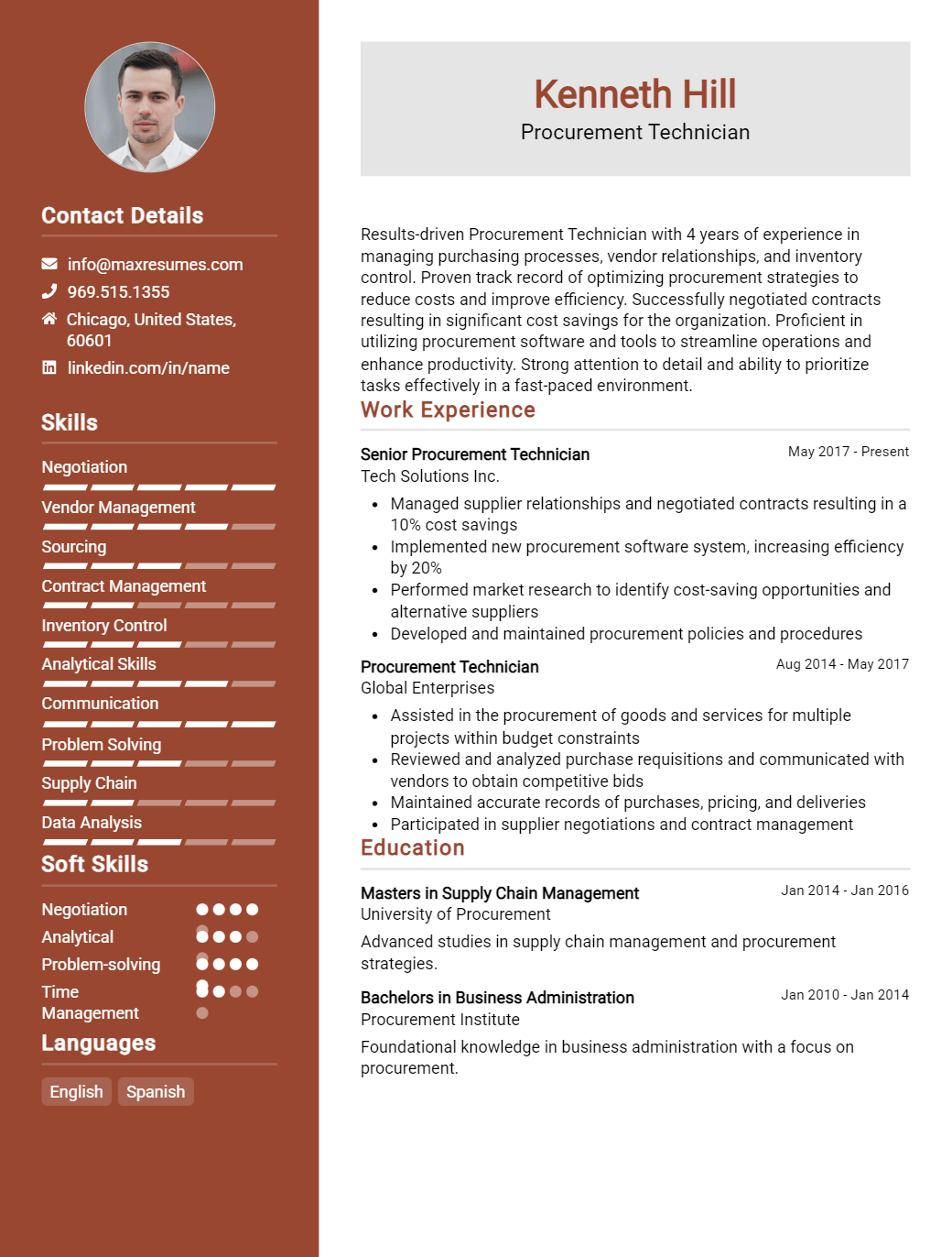 procurement-technician-resume-sample