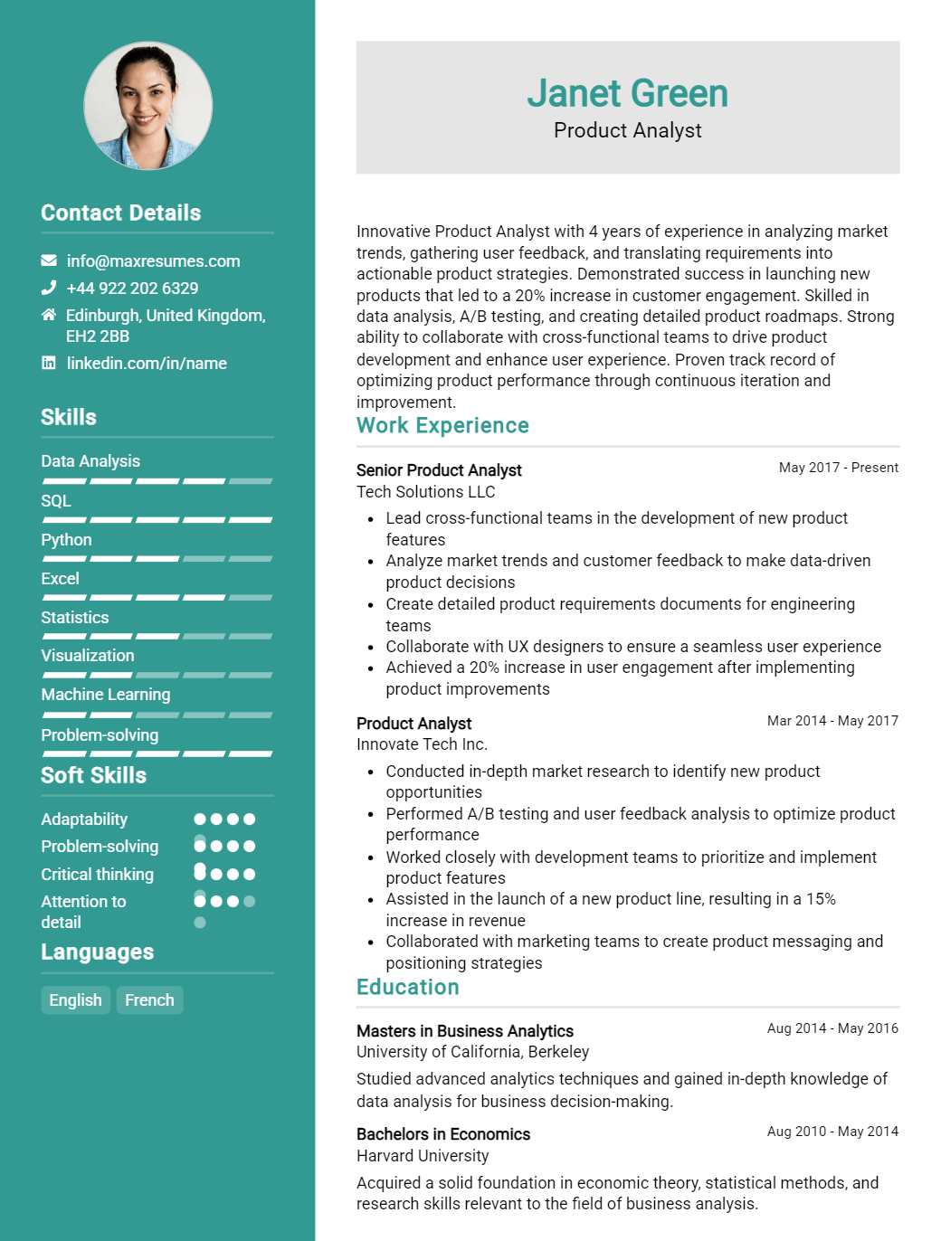 product-analyst-resume-sample