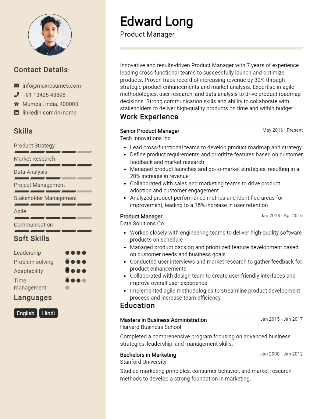 product-manager-resume-sample