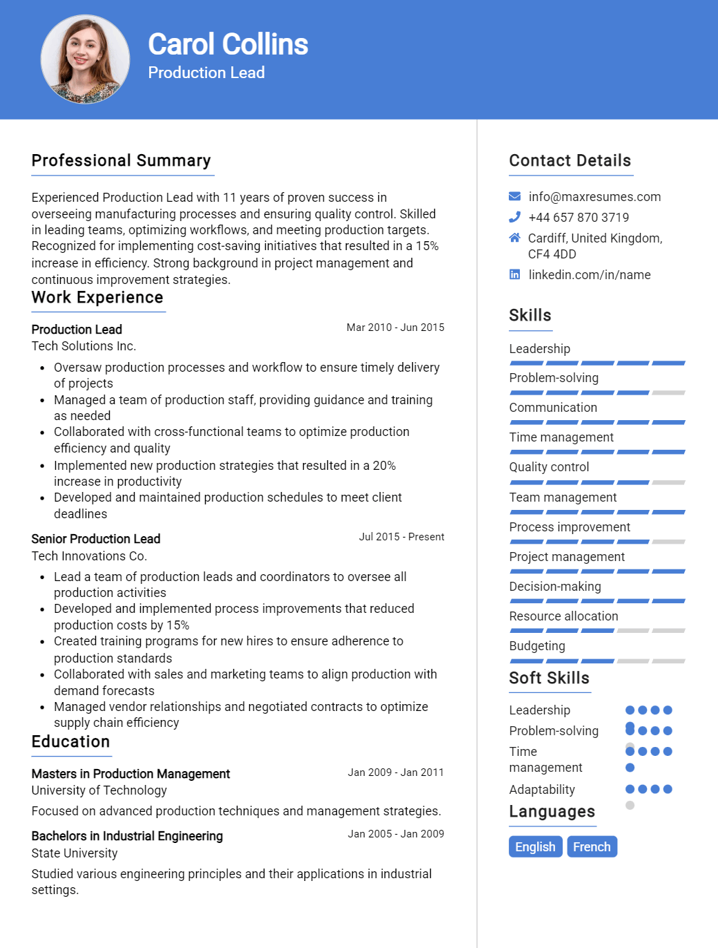 lead-resume-sample