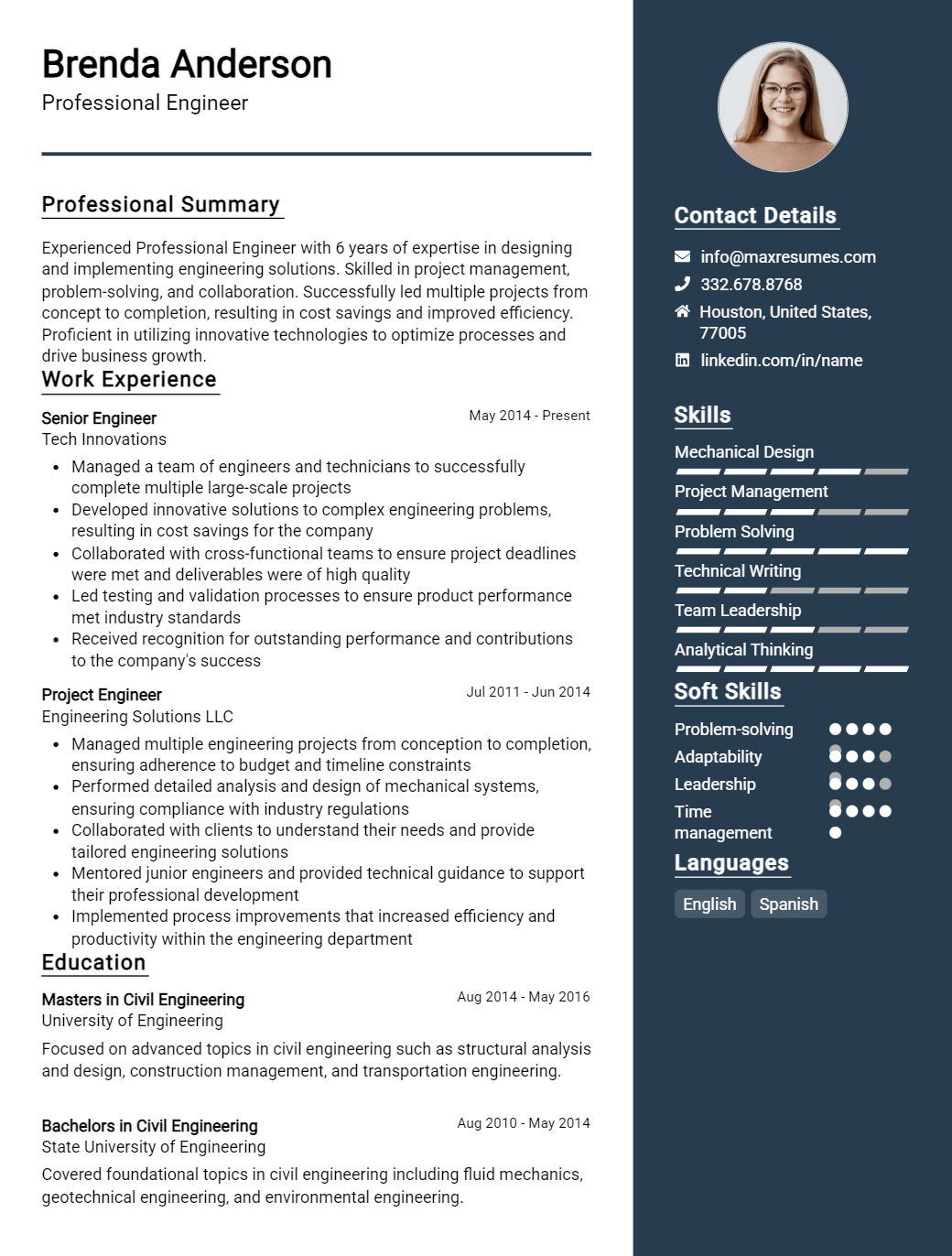 professional-engineer-resume-sample