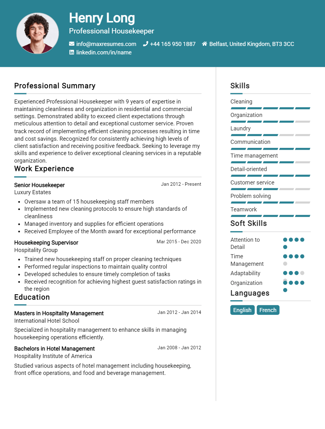 professional-housekeeper-resume-sample