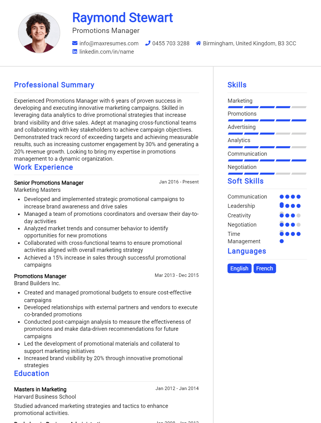 promotions-manager-resume-sample
