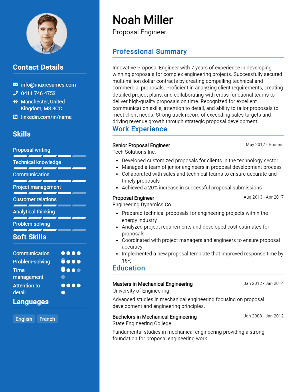 proposal-engineer-resume-sample