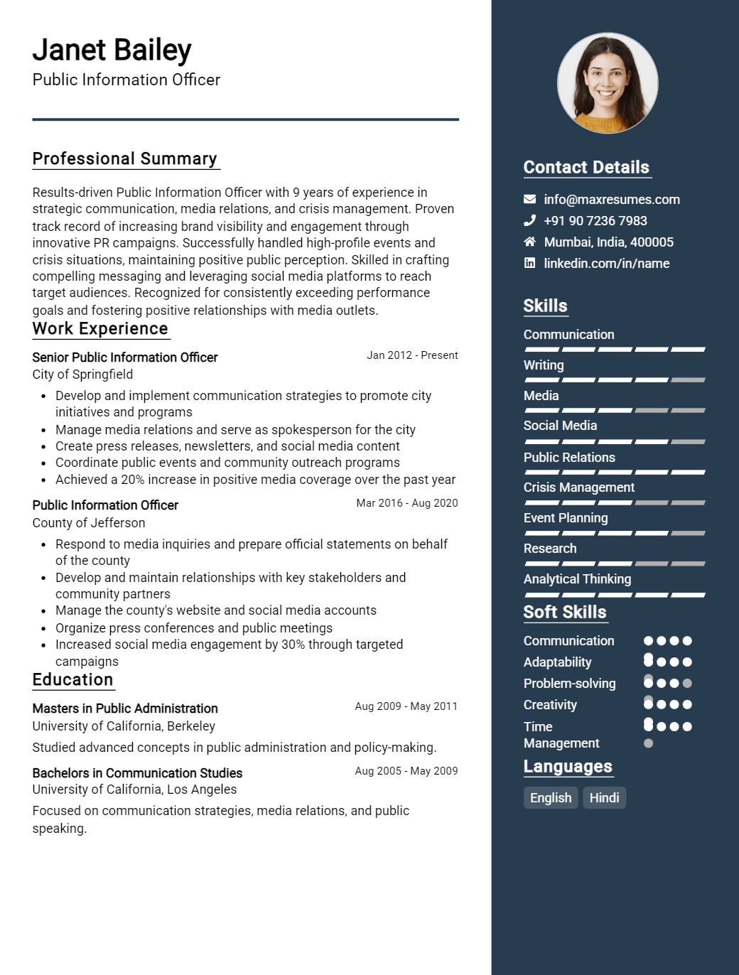 public-information-officer-resume-sample