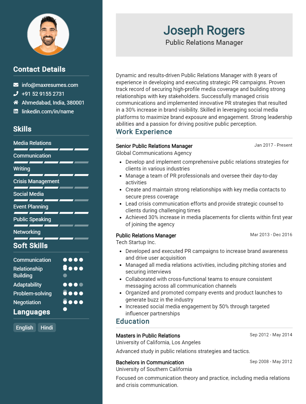 public-relations-manager-resume-sample