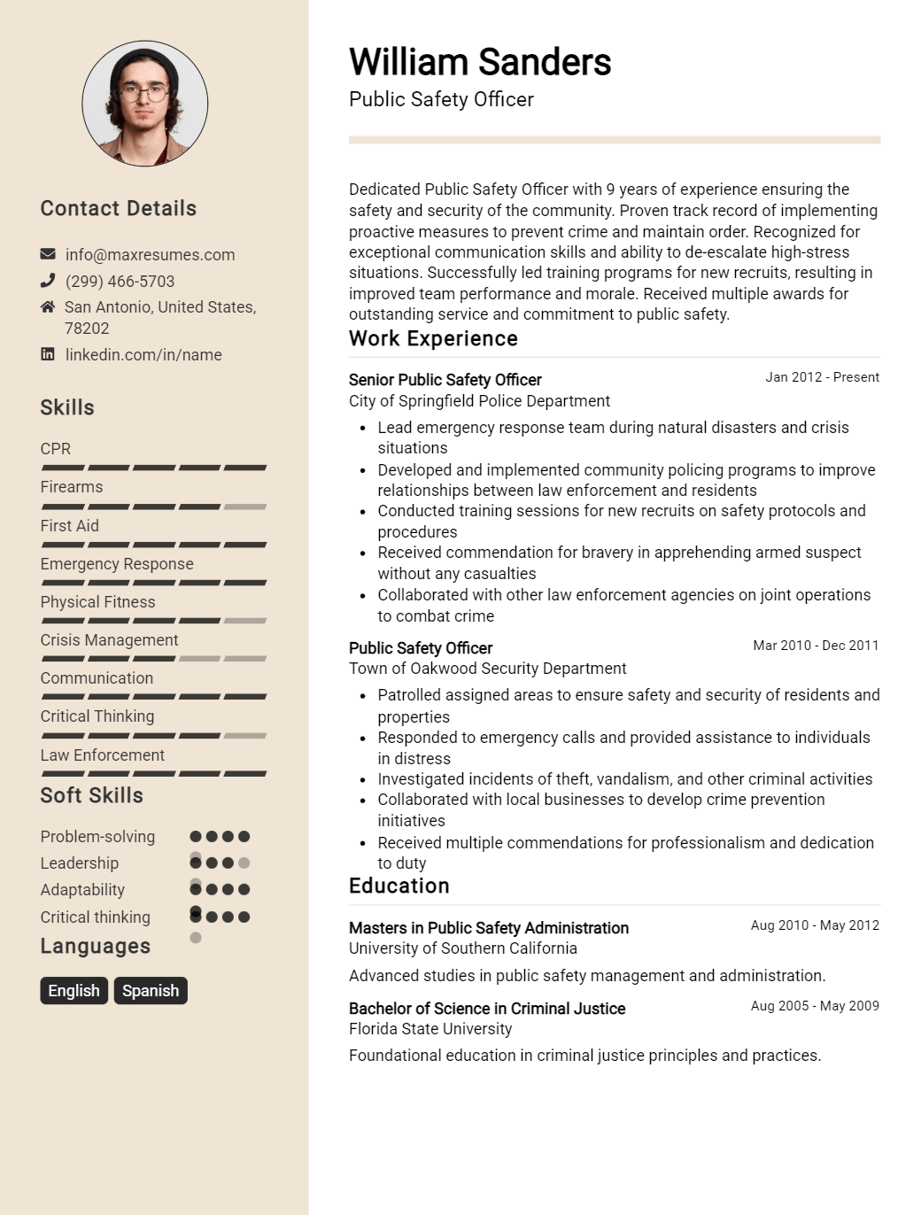 public-safety-officer-resume-sample