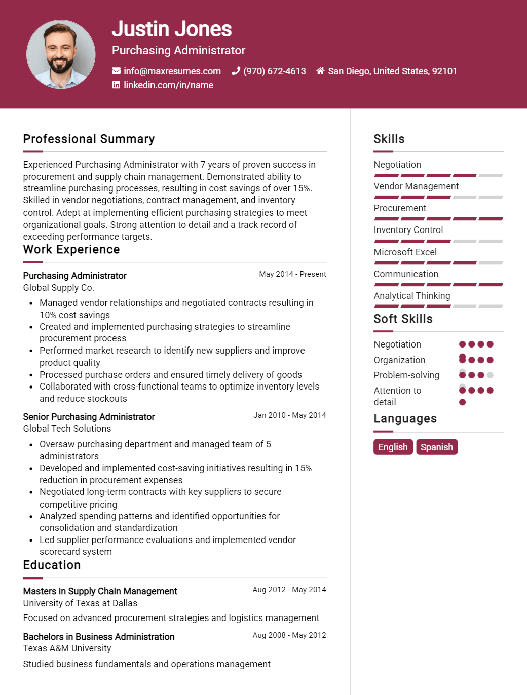 administrator-resume-sample
