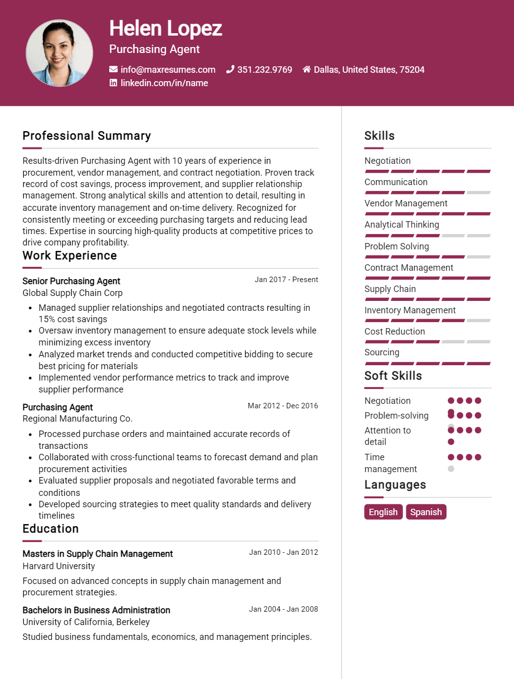 agent-resume-sample