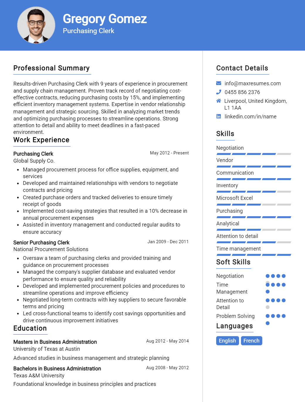 clerk-resume-sample