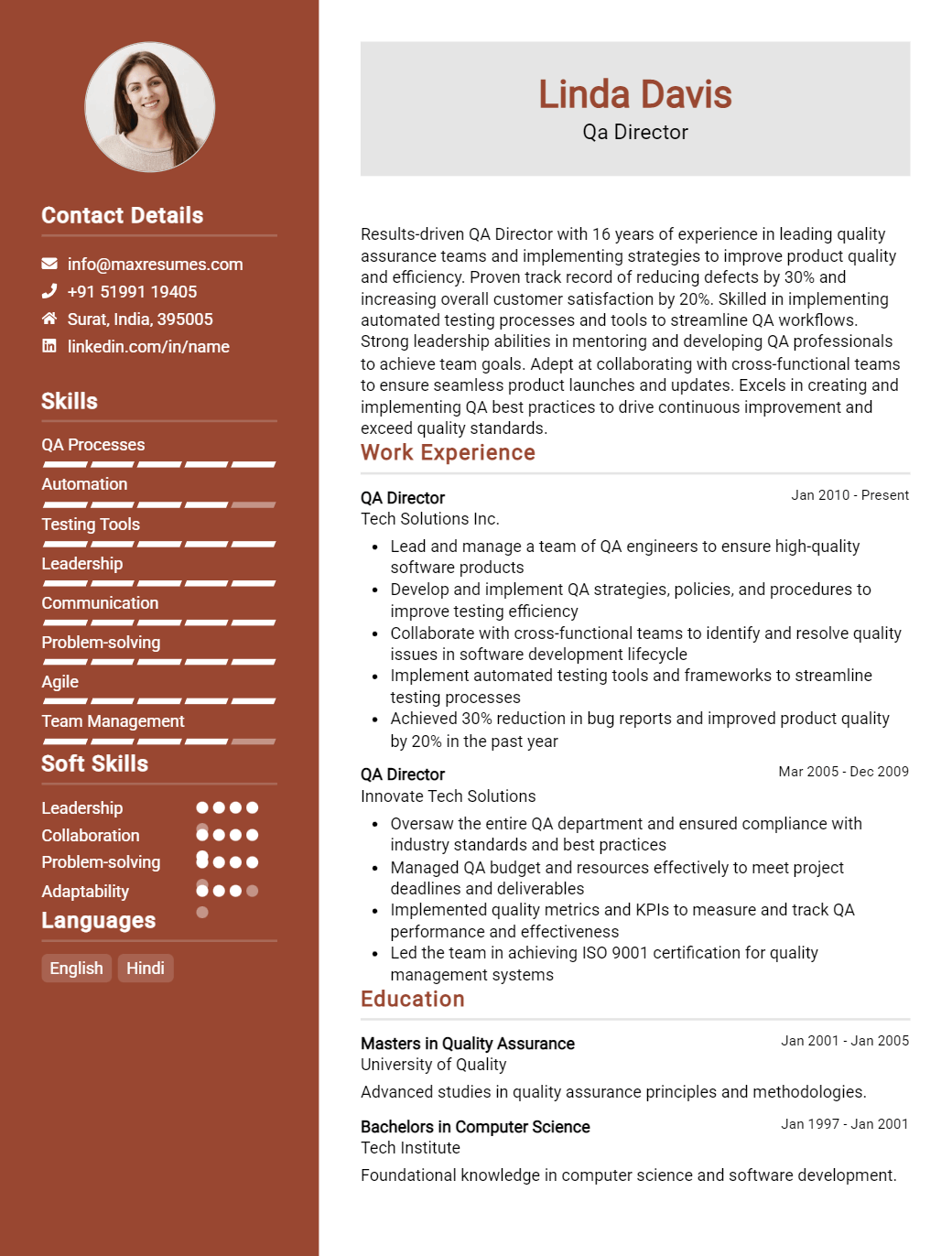 qa-director-resume-sample