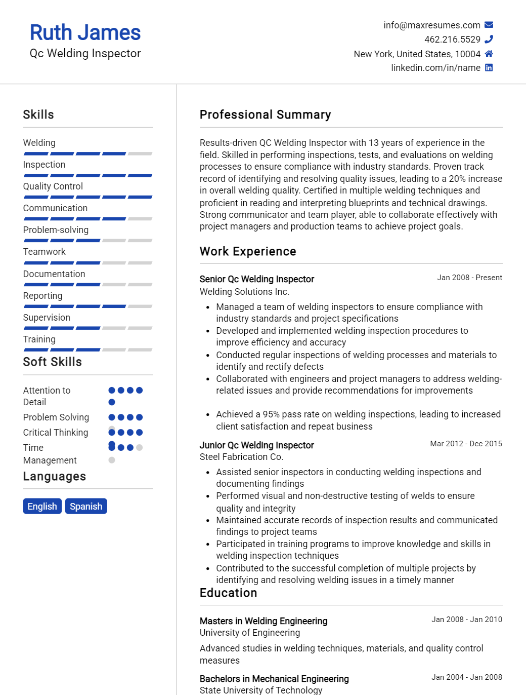 welding-inspector-resume-sample