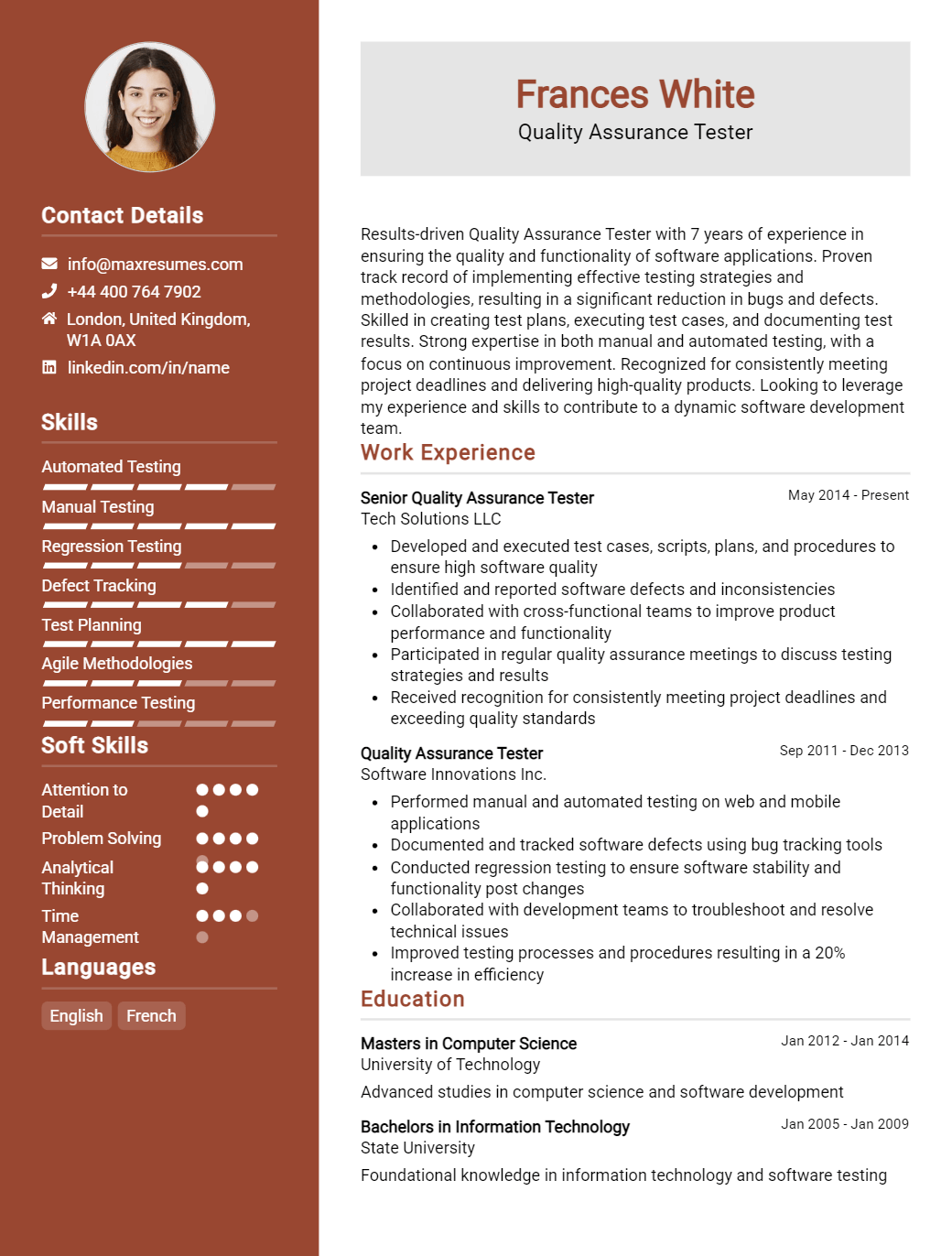 quality-assurance-tester-resume-sample