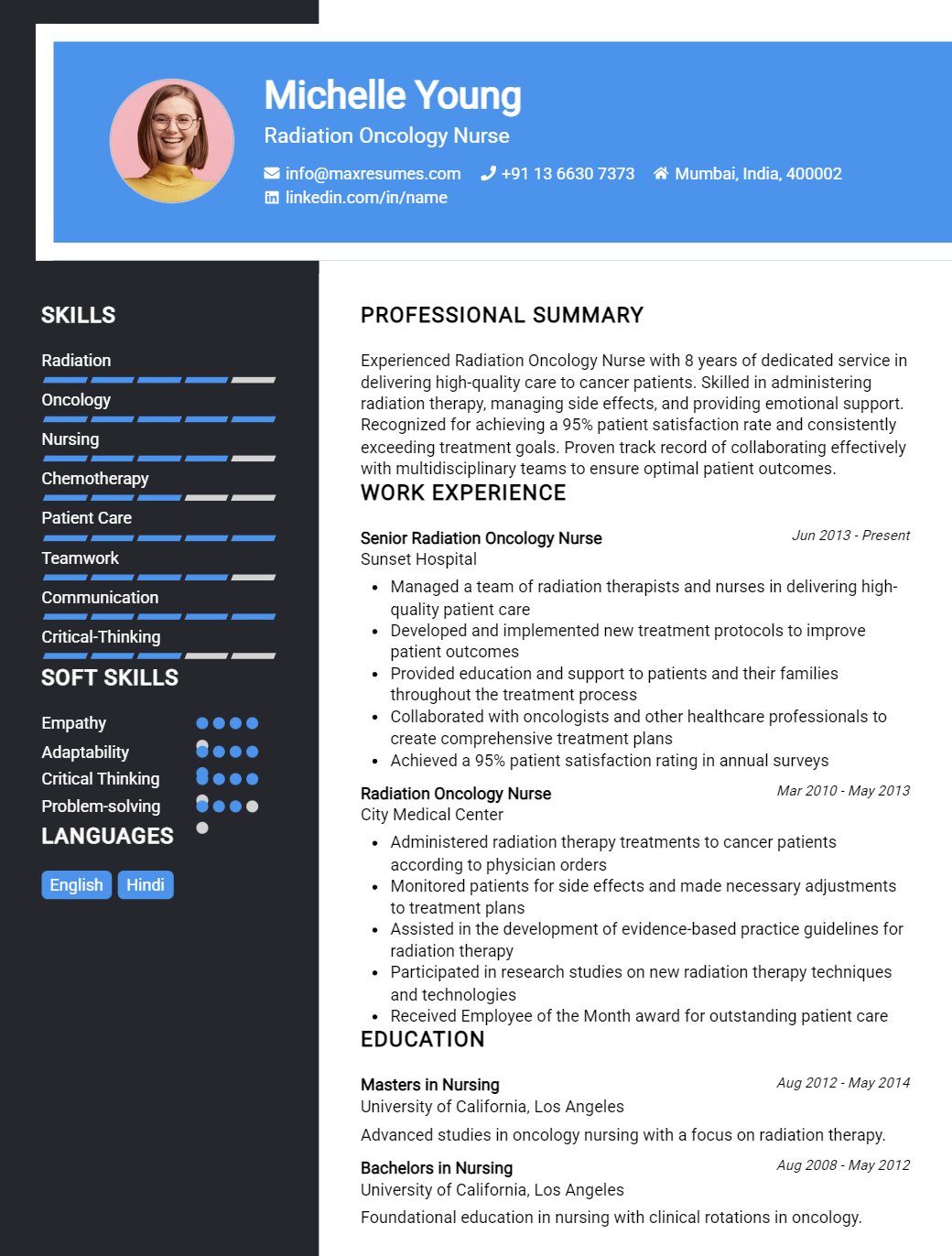 radiation-oncology-nurse-resume-sample