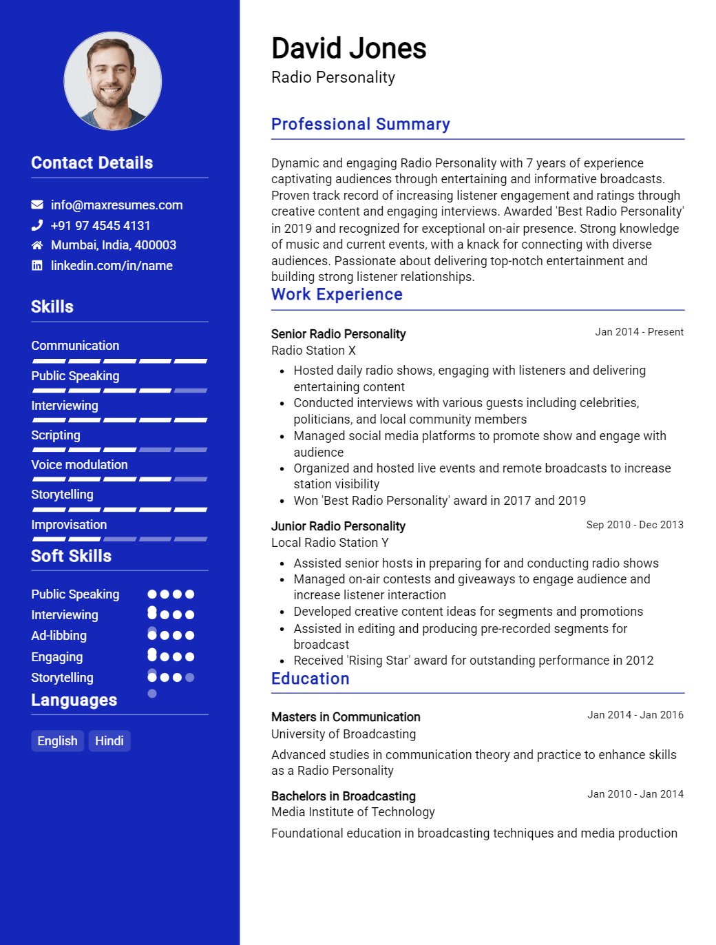 radio-personality-resume-sample