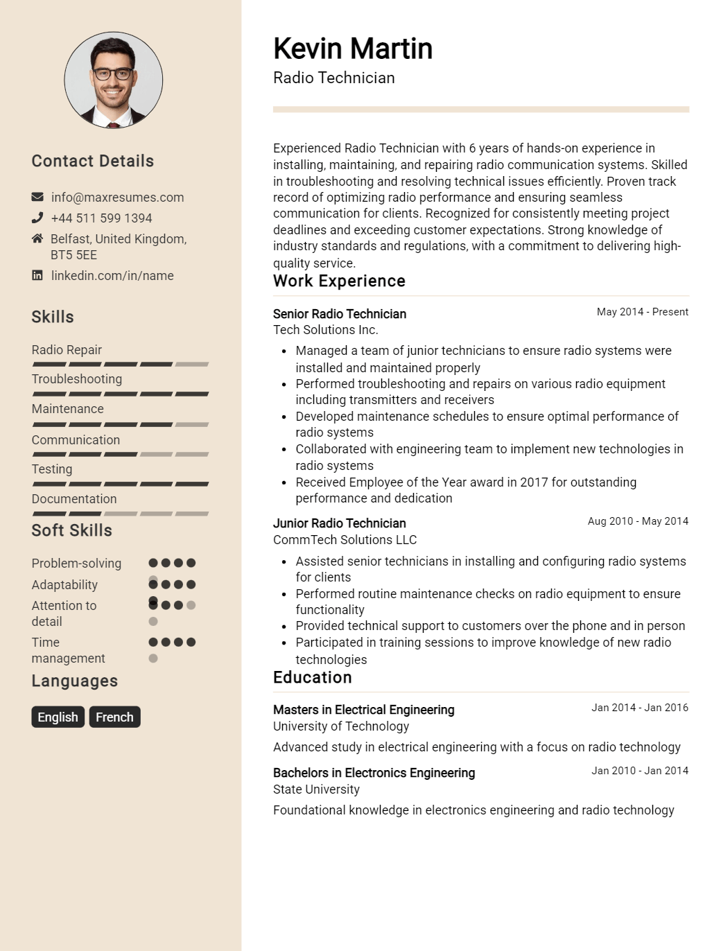 radio-technician-resume-sample