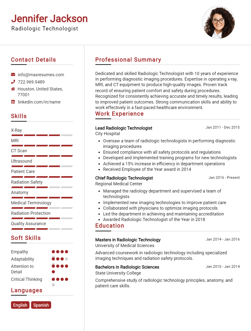 radiologic-technologist-resume-sample