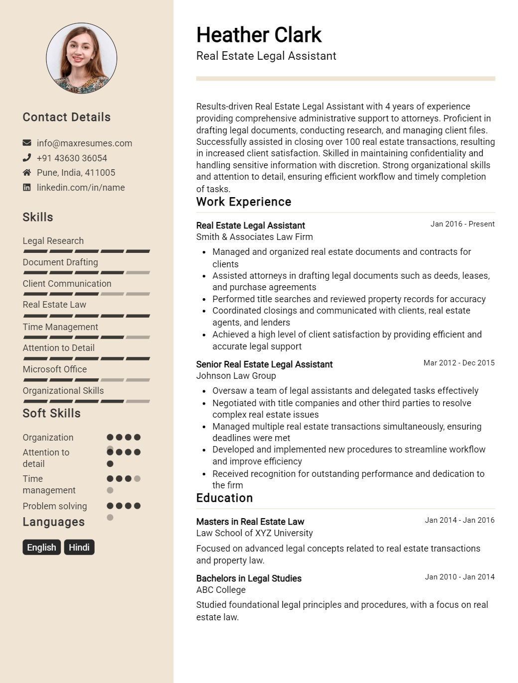 real-estate-legal-assistant-resume-sample