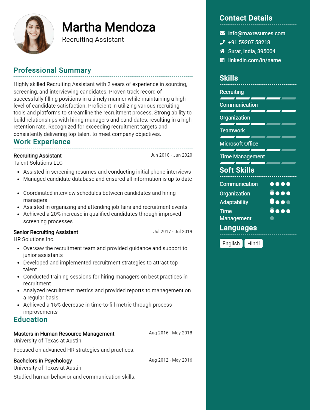 recruiting-assistant-resume-sample