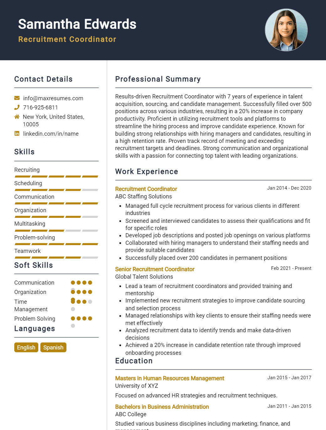 recruitment-coordinator-resume-sample