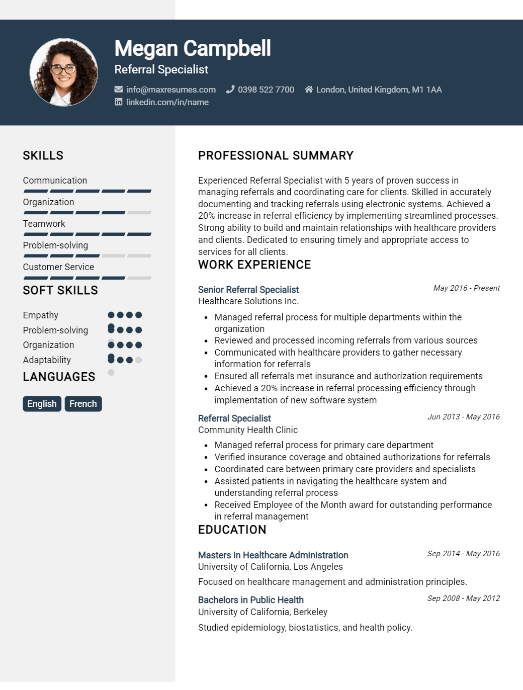 referral-specialist-resume-sample