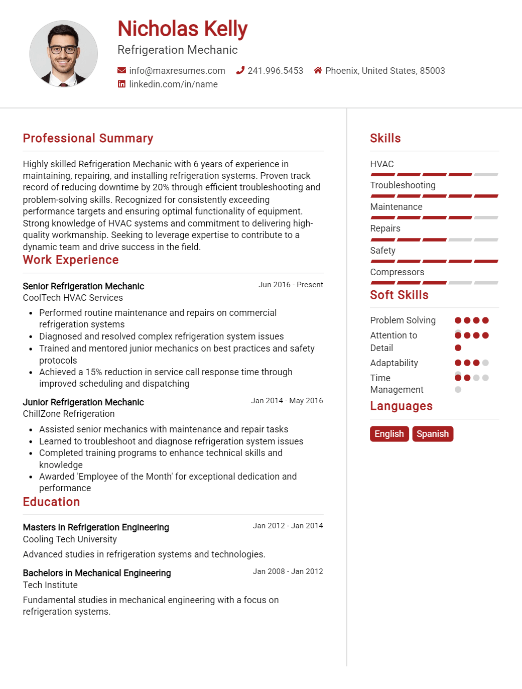 refrigeration-mechanic-resume-sample